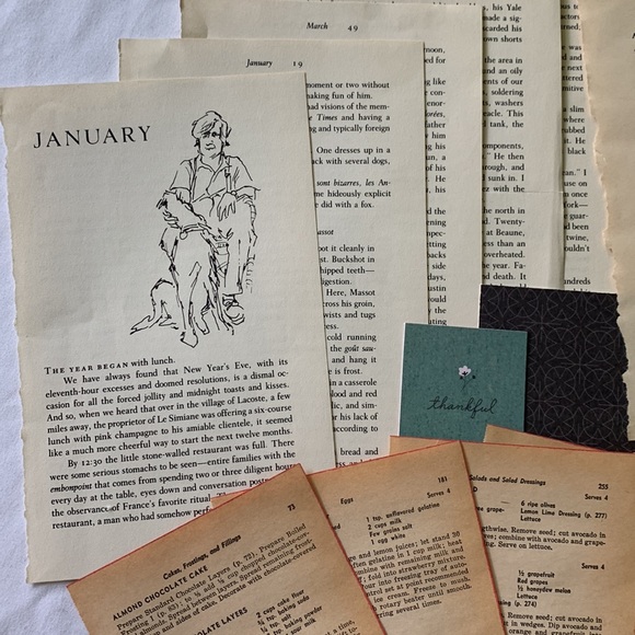 Over 50 vintage book pages for junk journals and paper crafts. Great variety! - Picture 12 of 16